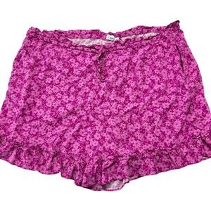 candace cameron bure Shorts Women Plus 2X Pink Floral Lightweight Lounge Casual